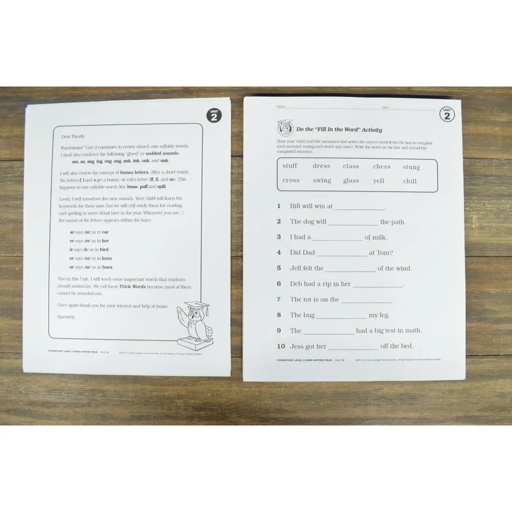 Fundations Home Support Pack 2nd Edition Level 2 F2HMAP2 Loose Leaf
